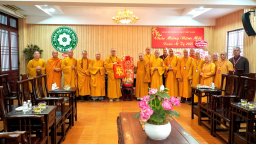 Ban Trị sự Phật giáo tỉnh Tiền Giang chúc Tết chư Tôn đức Ban Thường trực HĐTS và VP2 TƯGH