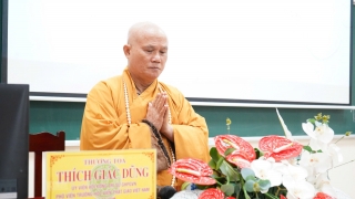 Tiền Giang: Thượng tọa Thích Giác Dũng chia sẻ về “Giới luật Phật giáo” tại khóa Kiết Đông lần 2