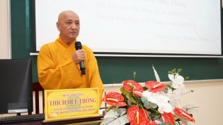 Tiền Giang: Hòa thượng Thích Huệ Thông chia sẻ một số điểm mới trong Hiến chương GHPGVN tu chỉnh lần thứ VII