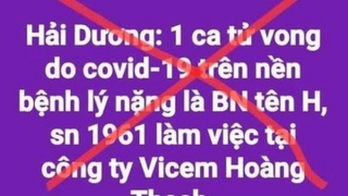 Thông tin một người mắc COVID-19 tử vong là tin giả