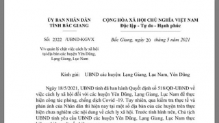 Chủ tịch UBND tỉnh Bắc Giang yêu cầu các huyện Yên Dũng, Lạng Giang, Lục Nam thực hiện nghiêm cách ly xã hội