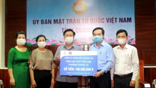 Quảng Trị: Gần 1,8 tỷ đồng ủng hộ Quỹ Phòng, chống dịch COVID-19