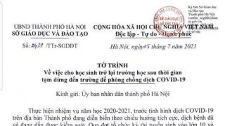 Hà Nội: Sở Giáo dục và đào tạo đề xuất cho học sinh trở lại trường