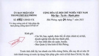 Hải Phòng: Dừng hoạt động kinh doanh dịch vụ ăn uống trong nhà kể từ 0h ngày 25/7/2021