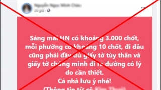 Hà Nội: Xử phạt 12,5 triệu người phụ nữ ở quận Tây Hồ đăng thông tin sai sự thật