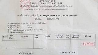 Bắc Ninh: Xác minh phiếu xét nghiệm COVID-19 trắng thông tin