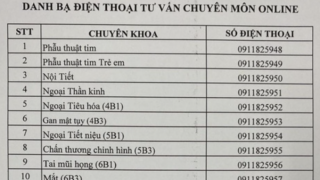 Từ hôm nay, Bệnh viện Chợ Rẫy khám bệnh online miễn phí qua 30 số điện thoại