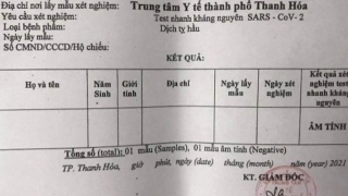 Thanh Hóa thu hồi hơn 1.700 giấy chứng nhận âm tính COVID-19 không ghi thông tin cá nhân