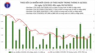 Tối 20/10: Ghi nhận 3.646 ca nhiễm mới, 1.737 bệnh nhân khỏi bệnh