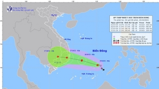 Áp thấp nhiệt đới tác động đến đất liền, hướng về khu vực Nam Trung Bộ