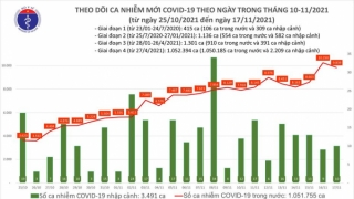 Tối 17/11: Ghi nhận 9.849 ca nhiễm mới, 3.873 bệnh nhân khỏi bệnh