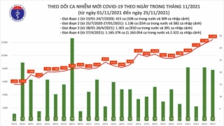 Tối 25/11: Ghi nhận 12.450 ca nhiễm mới, 5.627 bệnh nhân khỏi bệnh