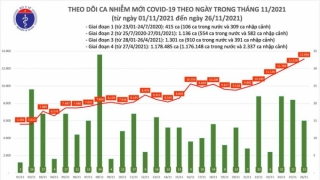 Tối 26/11: Ghi nhận 13.109 ca nhiễm mới, 12.368 bệnh nhân khỏi bệnh