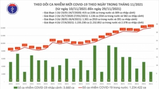 Tối 30/11: Ghi nhận 13.972 ca nhiễm mới, 14.624 bệnh nhân khỏi bênh