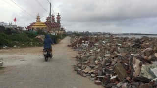 Quảng Ngãi: Huyện Lý Sơn cấm đổ phế thải xây dựng tại tuyến đường đi qua chùa Đục và đền thờ Phật Mẫu