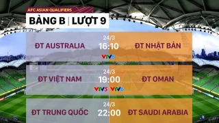 Lịch thi đấu vòng loại World Cup 2022 khu vực châu Á hôm nay 24/3