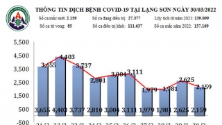 Lạng Sơn ghi nhận 2.159 ca mắc COVID-19 mới ngày 30/3