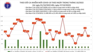 Tối 27/10: Ghi nhận 484 ca mắc COVID-19 mới, có 324 bệnh nhân khỏi bệnh