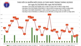 Tối 30/10: Ghi nhận thêm 304 ca mắc COVID-19 mới, 160 bệnh nhân khỏi bệnh