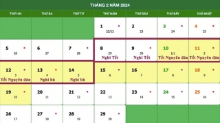 Thống nhất lịch nghỉ Tết Nguyên đán 2024