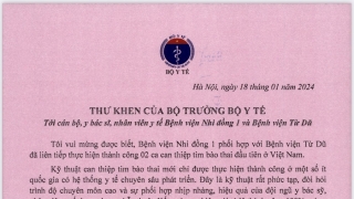 Bộ trưởng Bộ Y tế gửi Thư khen tới Bệnh viện Nhi đồng 1 và Bệnh viện Từ Dũ