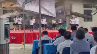 Hà Nội: Sập mái hiên nhà văn hóa ở Phúc Thọ khiến 6 học sinh bị thương