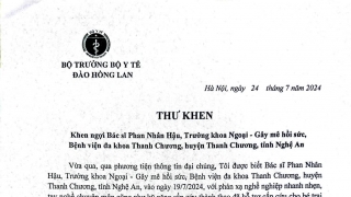 Bộ trưởng Bộ Y tế Đào Hồng Lan gửi thư khen ngợi BS. Phan Nhân Hậu 'đuổi theo xe' cứu cháu bé ngừng tuần hoàn do đuối nước