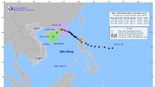 Cơn bão số 8 trên biển Đông đang di chuyển theo hướng Tây, tốc độ khoảng 10km/h