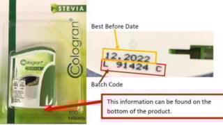 Chất tạo ngọt Cologran Stevia bị thu hồi