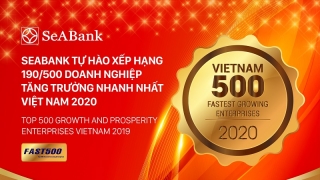 SEABANK tăng hạng vượt bậc, đứng 190/500 trong bảng xếp hạng Fast500