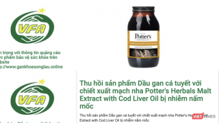 Thu hồi dầu gan cá tuyết bị nhiễm nấm mốc