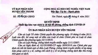 Nghệ An: Cách ly theo Chỉ thị 16 tại xã Sơn Thành, huyện Yên Thành từ 18h ngày 9/8