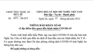 Nghệ An: Thông báo KHẨN về địa điểm liên quan đến bệnh nhân COVID-19 Chợ đầu mối Vinh