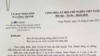 Nghệ An: Chính quyền xã treo thưởng 1 triệu đồng cho người dân phát giác vi phạm phòng chống dịch COVID – 19