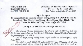 Nghệ An: 7 xã huyện Yên Thành áp dụng biện pháp 'ai ở đâu ở yên đó' từ 12h ngày 24/8