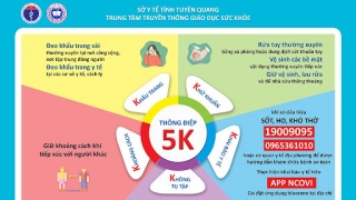 Bộ Y tế: Thông điệp 5K + vaccine - 'Lá chắn thép' trong phòng chống đại dịch COVID-19