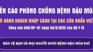 Infographic: Khuyến cáo của Bộ Y tế phòng chống bệnh đậu mùa khỉ tại các cửa khẩu