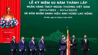 Thủ tướng Phạm Minh Chính dự và phát biểu ý kiến tại lễ kỷ niệm 60 năm ngày thành lập Ngân hàng TMCP Ngoại thương Việt Nam