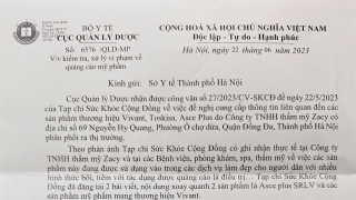 !Bài 4: Cục Quản lý Dược chỉ đạo kiểm tra Công ty Thẩm mỹ Zacy theo phản ánh từ Tạp chí Sức Khỏe Cộng Đồng