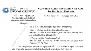 Đình chỉ lưu hành, thu hồi mỹ phẩm không đạt tiêu chuẩn chất lượng