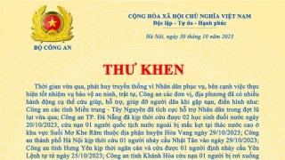 Bộ trưởng Bộ Công an gửi thư khen Công an nhiều tỉnh thành đã có hành động cụ thể giúp đỡ người dân khi gặp nạn