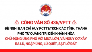 Các tỉnh từ Quảng Trị đến Khánh Hoà chủ động ứng phó với mưa lớn và nguy cơ xảy ra lũ, ngập úng, lũ quét, sạt lở đất