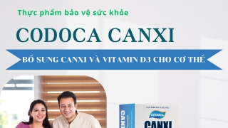 Thực phẩm bảo vệ sức khỏe Codoca Canxi - Viên uống bổ sung canxi và vitamin D3 cho cơ thể