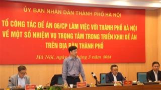 Thứ trưởng Bộ Công An Nguyễn Duy Ngọc làm việc với UBND TP Hà Nội về việc triển khai Đề án 06