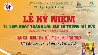 Hải Phòng: Chuẩn bị Kỷ niệm 10 năm ngày thành lập CLB cờ tướng Mỹ Đức và Giải cờ tướng Mỹ Đức mở rộng năm 2024.