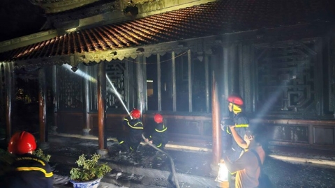 Thừa Thiên Huế: Xảy ra cháy lớn ở chùa Thuyền Lâm trong đêm