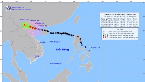 Khẩn cấp: Bão trên đất liền Quảng Ninh-Hải Phòng cấp 11 - 12, giật cấp 15