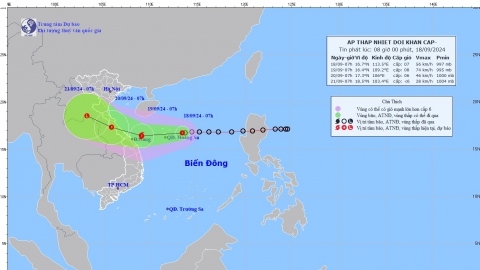 Khẩn cấp: Áp thấp nhiệt đới có khả năng mạnh lên thành bão