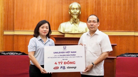 Unilever đồng hành cùng người dân miền Bắc khắc phục hậu quả cơn bão số 3 thông qua gói hỗ trợ trị giá hơn 8 tỷ đồng