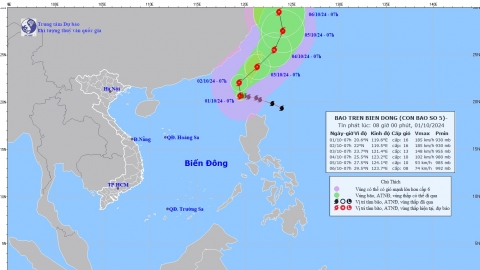 Tin bão gần Biển Đông - Cơn bão số 5 Krathon